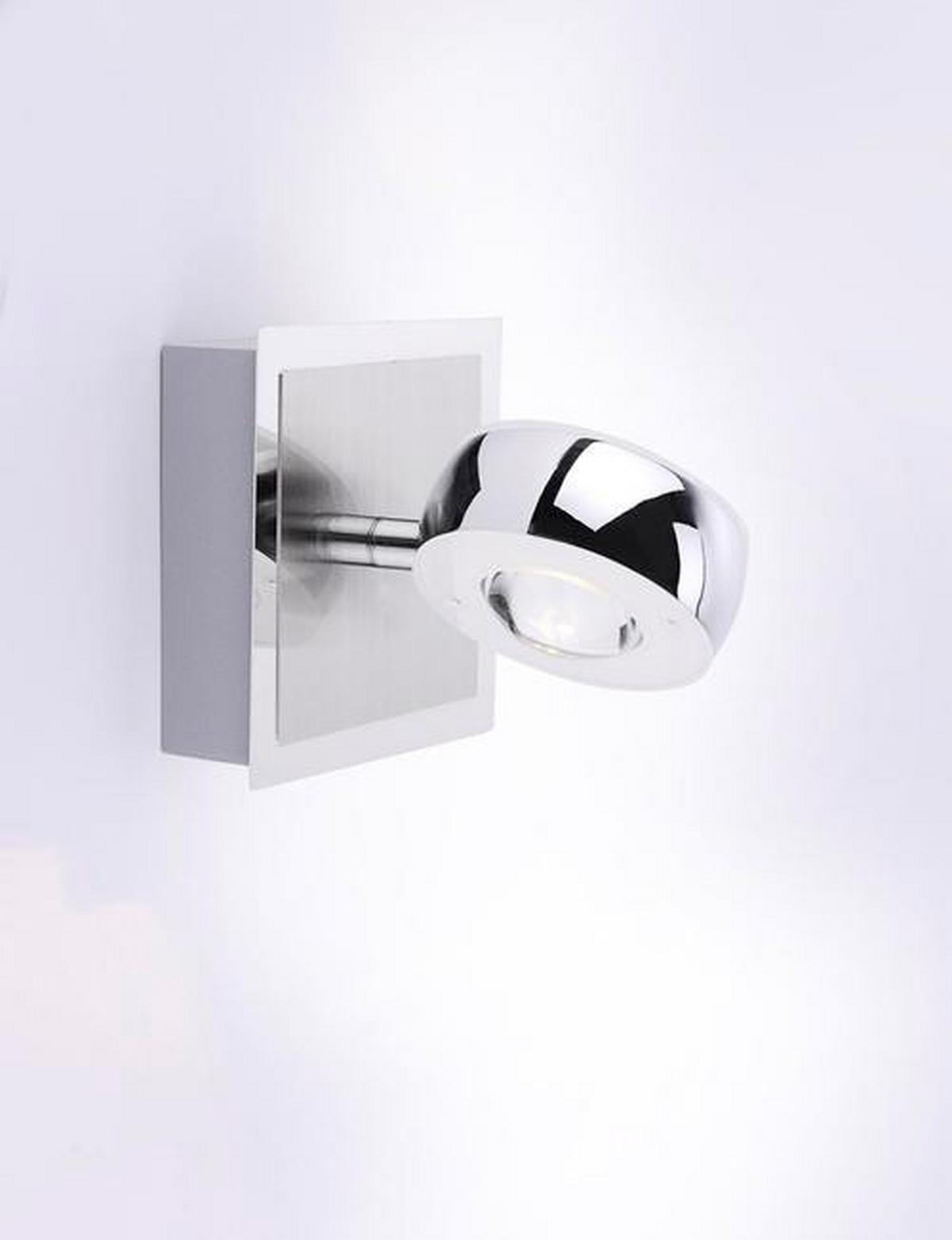 LED-Wandleuchte Lolasmart-Opti Silberfarben max. 6 Watt - Silberfarben, Design, Kunststoff/Metall (12/12/14cm)