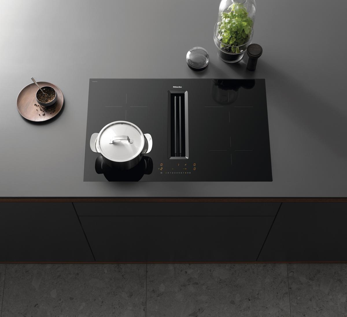 Kochfeld-Dunstabzug-Kombi KMDA7272-1FL Schwarz - Schwarz, LIFESTYLE, Metall (80/20/52cm) - Miele