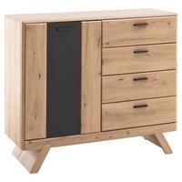 Kommode Calais in Grau/Eichefarben - Eichefarben/Anthrazit, MODERN, Holzwerkstoff/Metall (89/103/44cm) - Premium Living