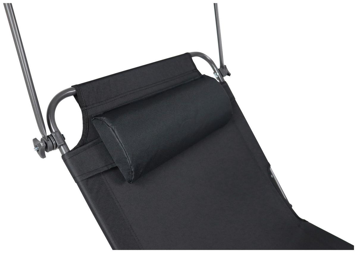 Gartenliege Bindox L ca. 55x24x185 cm Schwarz - Anthrazit/Schwarz, MODERN, Kunststoff/Textil (55/24/185cm) - Ambia Garden