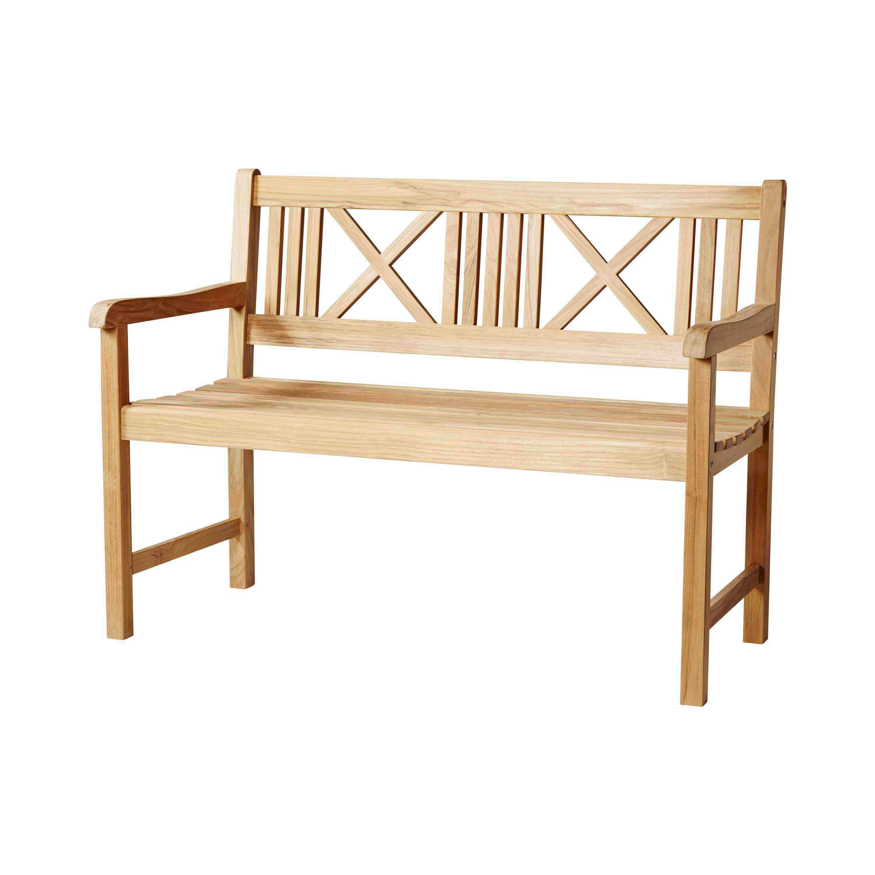 Gartenbank Holz Rosenborg Teak 2er-Sitzer - Naturfarben/Teakfarben, Natur, Holz (58/89/120cm) - Gardenson