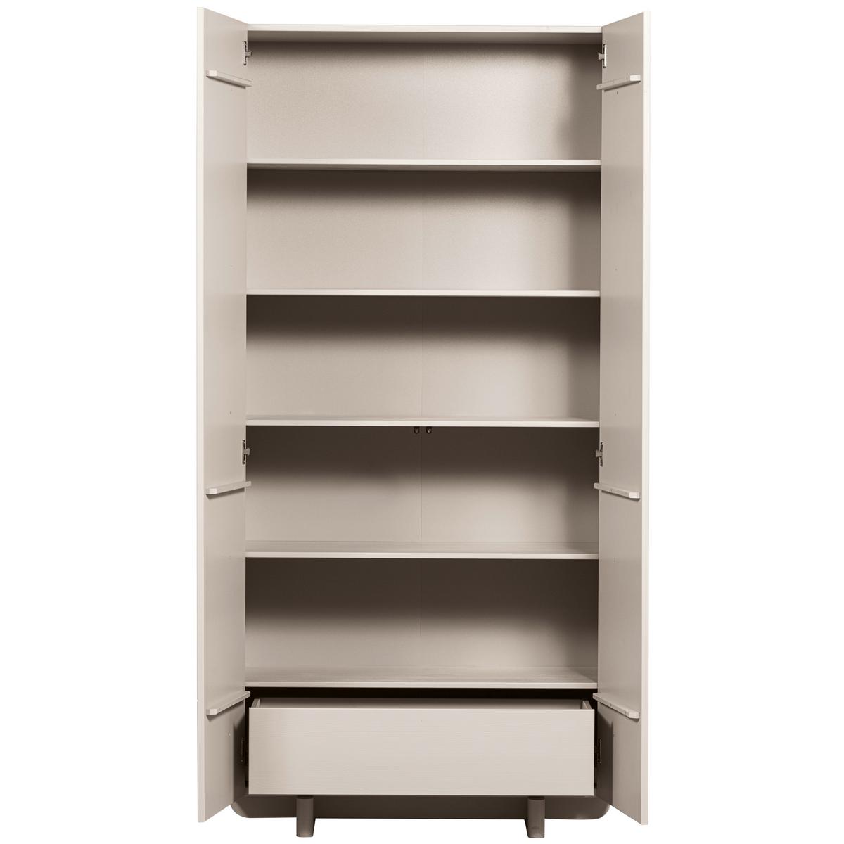 Garderobenschrank Basu Grauweiß B: 101 cm - Grauweiß, Design, Holz (101/210/46cm) - Livetastic