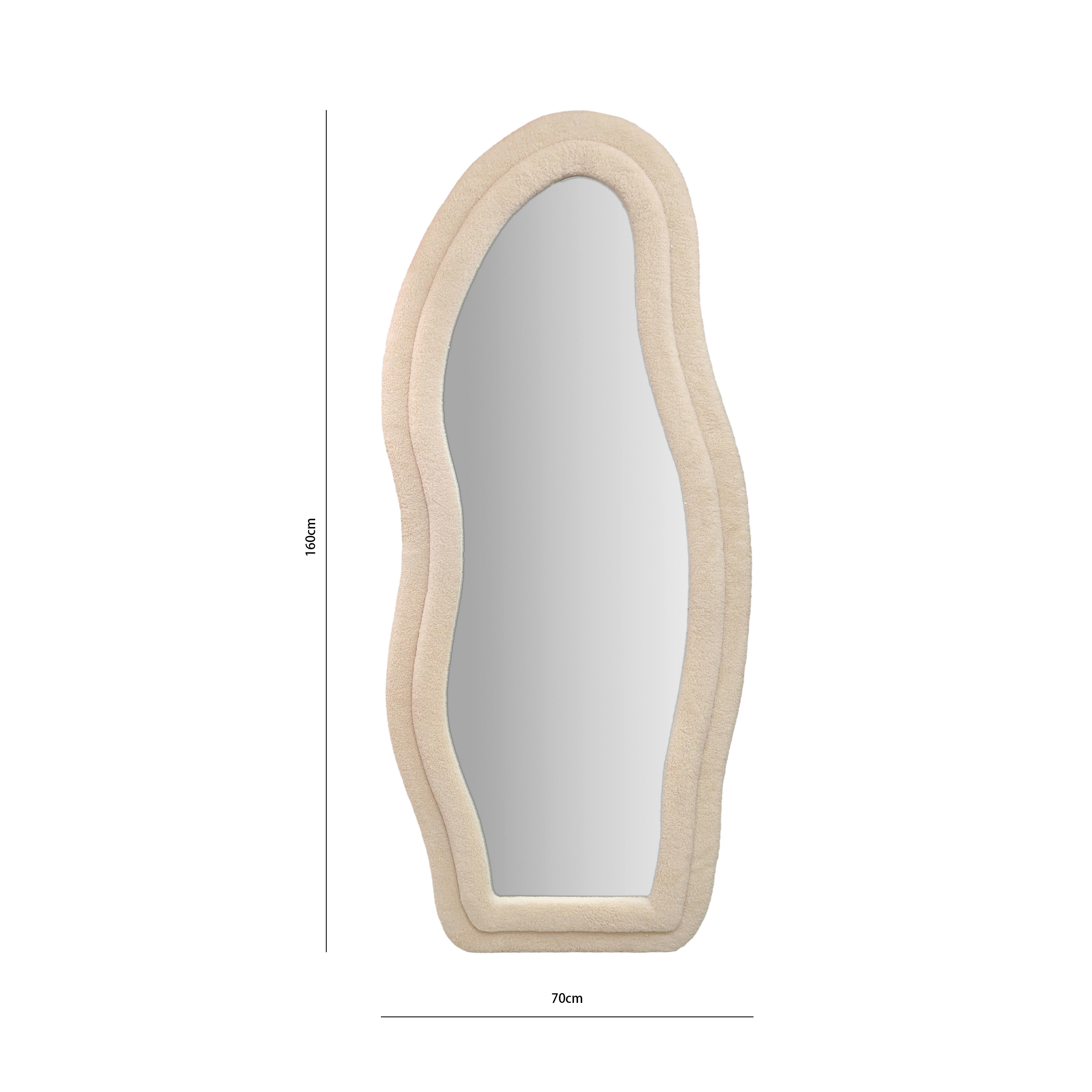 Oglindă de perete SANJA - bej, Romantik / Landhaus, sticlă/textil (70/160/3,5cm) - Modern Living