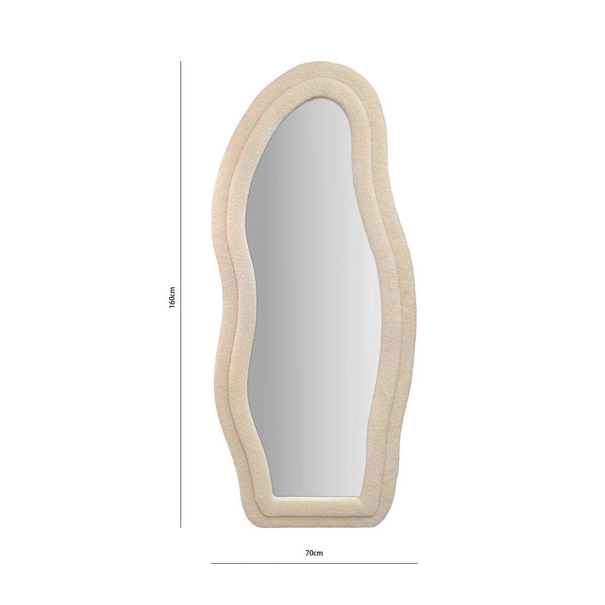 Oglindă de perete SANJA - bej, Romantik / Landhaus, sticlă/textil (70/160/3,5cm) - Modern Living