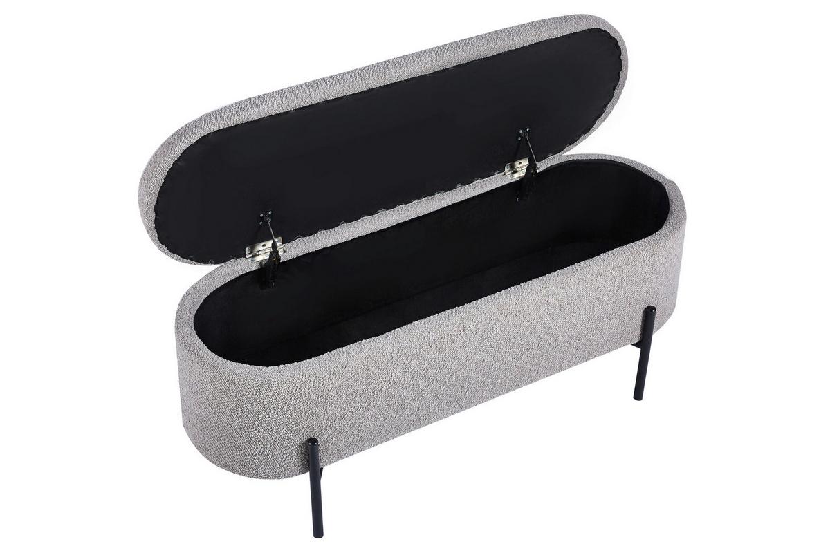 Klop Bouclé, Rjavosiva - rjavosiva/črna, Moderno, kovina/tekstil (110/44/40cm) - Livetastic