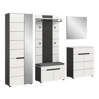 Predsoba Canu, Bela, Siva, Z Blazino, 6-Delna - bela, Design, leseni material (255/190/37cm) - Livetastic