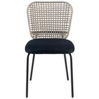 Stuhl Fina in Schwarz/Beige - Beige/Schwarz, Modern, Holz/Textil (49/54/82cm) - Modern Living