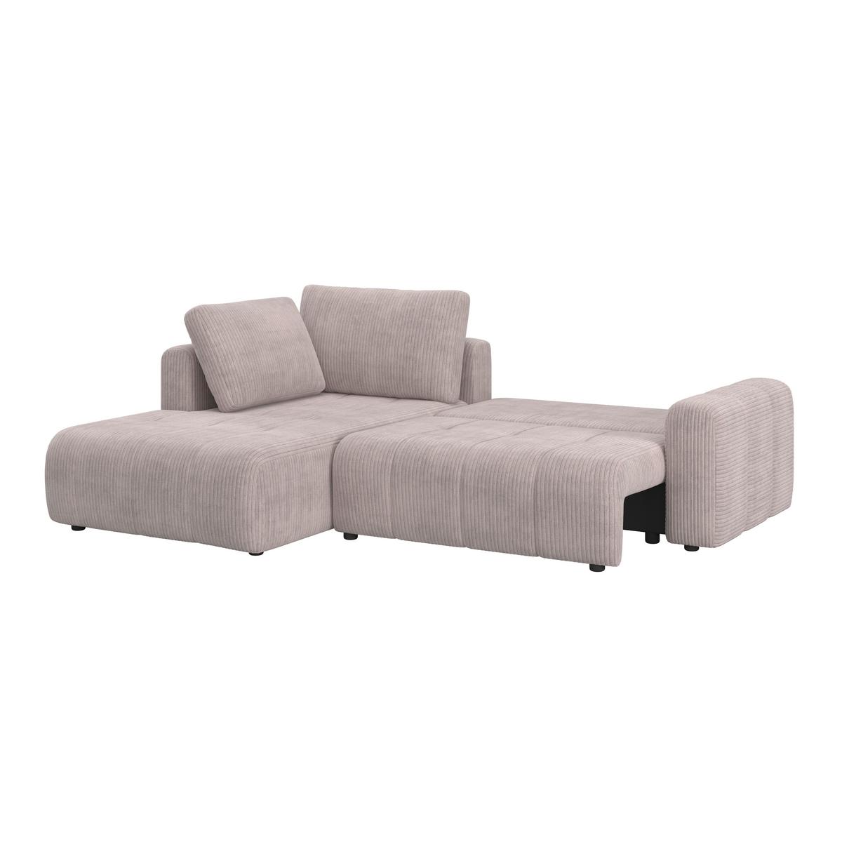 Sarokkanapé Ágyfunkcióval Gia - világosszürke, Modern, textil/fa (261/94/197cm) - Bessagi Home