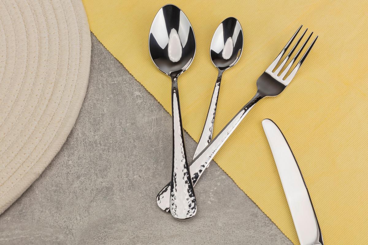 ZESTAW SZTUĆCÓW BG-5215-MM - kolor stalowy, Trend, metal