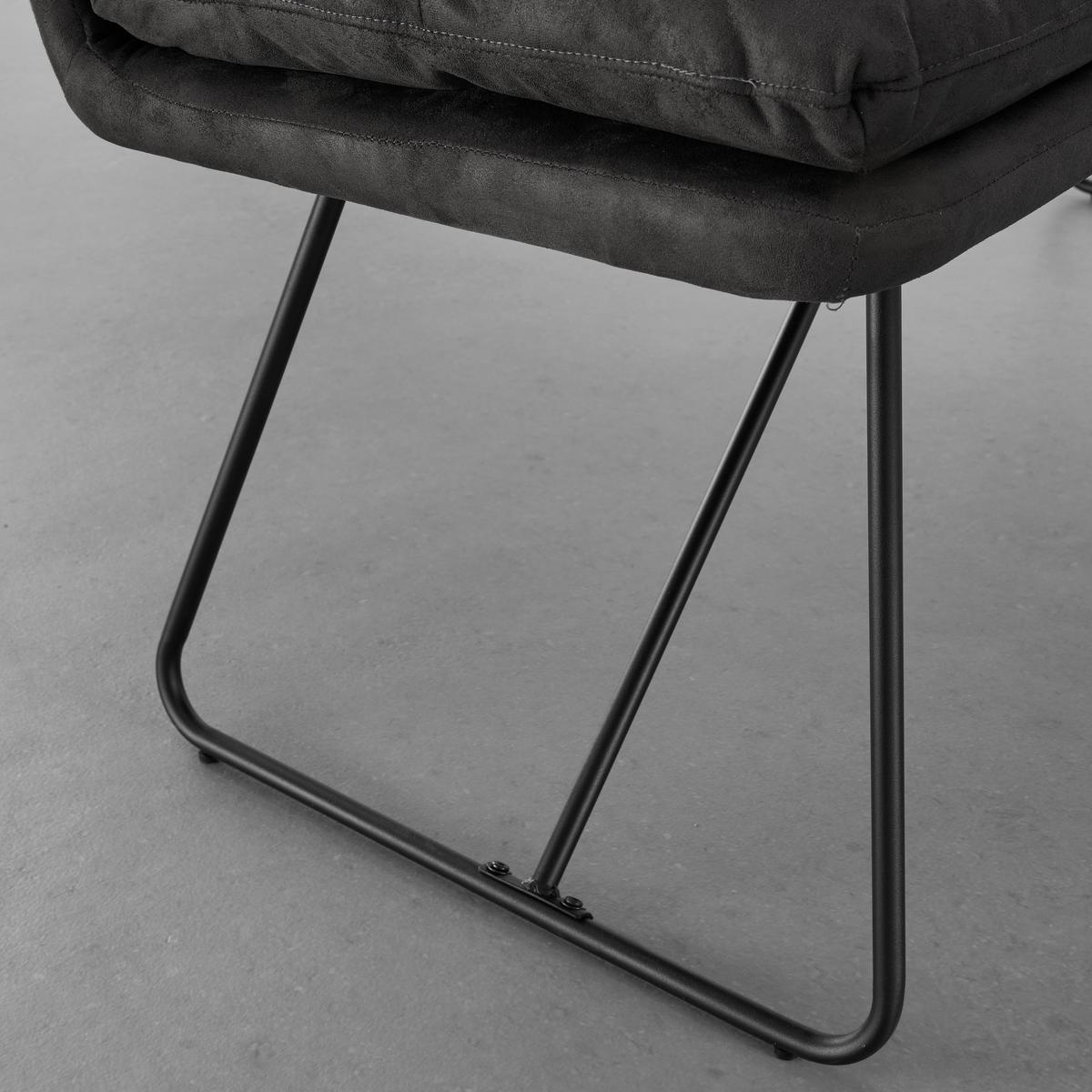 Sitzbank Kona Dunkelgrau Webstoff Gepolstert - Dunkelgrau/Schwarz, MODERN, Holz/Textil (154/201cm) - Bessagi Home