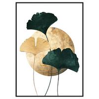 Slika Elena - zlate barve/črna, Moderno, papir/leseni material (50/70cm) - Mömax