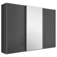 Schwebetürenschrank Lumos Schwarz - Alufarben/Schwarz, Konventionell, Glas/Holzwerkstoff (249/222/68cm) - Premium Living