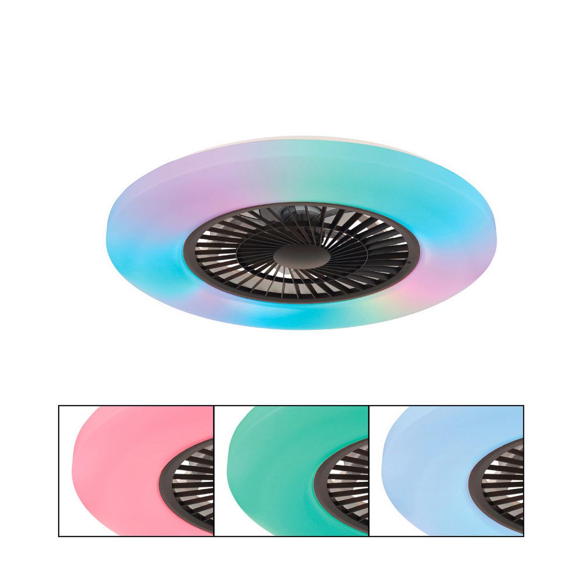 DECKENVENTILATOR 03649S - Weiss/Schwarz, Konventionell, Kunststoff (59,5/15,4cm) - Globo