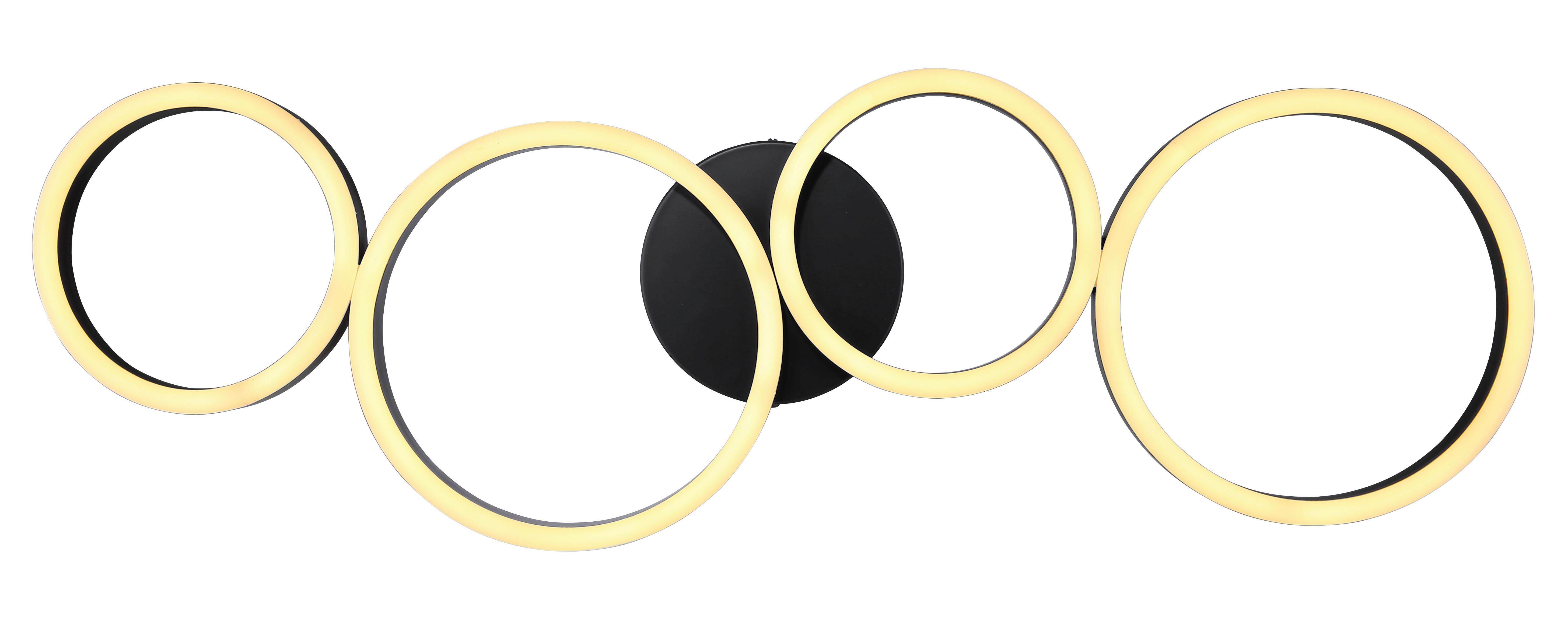 LED-Deckenleuchte 67229 in Schwarz max. 35 Watt - Opal/Schwarz, Trend, Kunststoff/Metall (88,5/33/6,5cm) - Globo