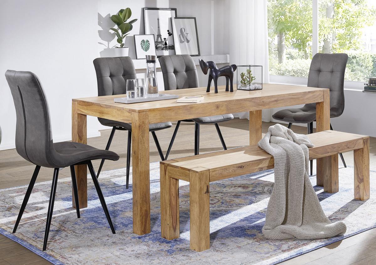 Sitzbank "Mumbai", aus Akazie - Akaziefarben, MODERN, Holz (120/45/35cm) - MID.YOU