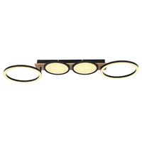 LED-Deckenleuchte Bossy max. 38 Watt - Dunkelbraun/Opal, Design, Holzwerkstoff/Kunststoff (108,5/30/11cm) - Globo