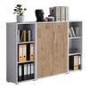 Aktenschrank Office Edition Sw Set 2 Grau/Eichefarben - Eichefarben/Grau, MODERN, Holzwerkstoff (173/114/33cm) - MID.YOU