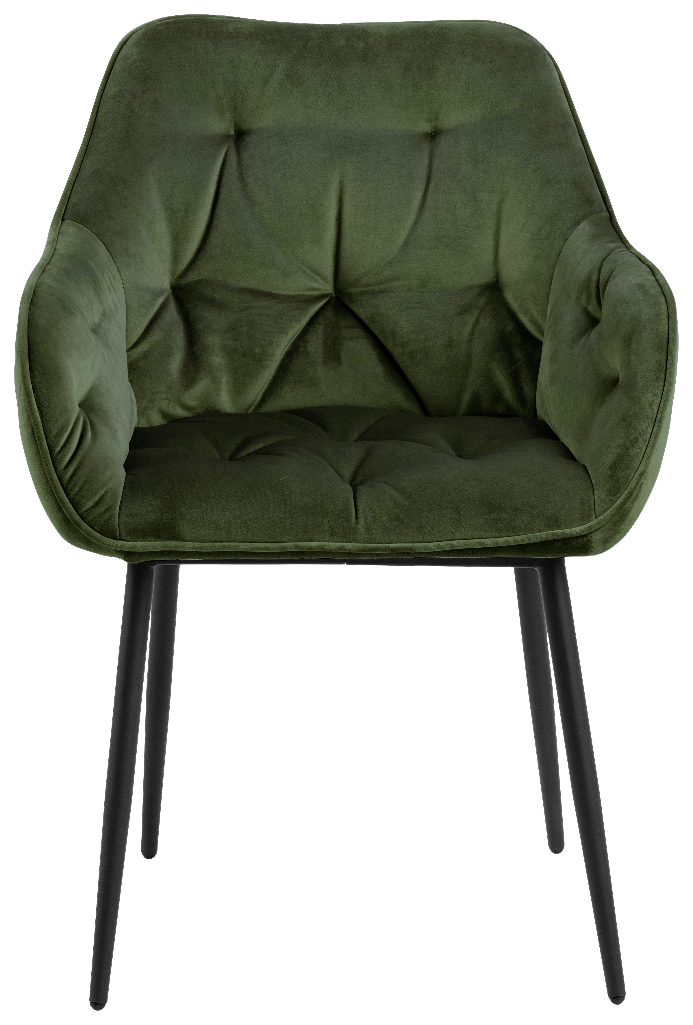 KRZESŁO Z PODŁOKIETNIKAMI BROOKE -TREND- - zielony/czarny, Trend, metal/tkanina (58/83/55cm) - Livetastic