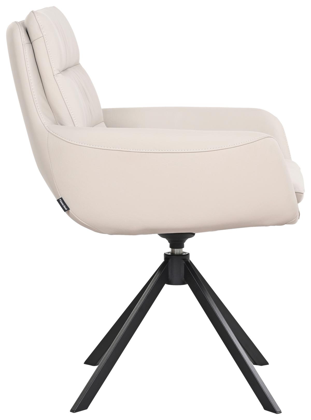 KRZESŁO Z PODŁOKIETNIKAMI EVEREST -EXKLUSIV- - czarny/taupe, Design, skóra/metal (62,5/86,5/66,5cm) - Dieter Knoll