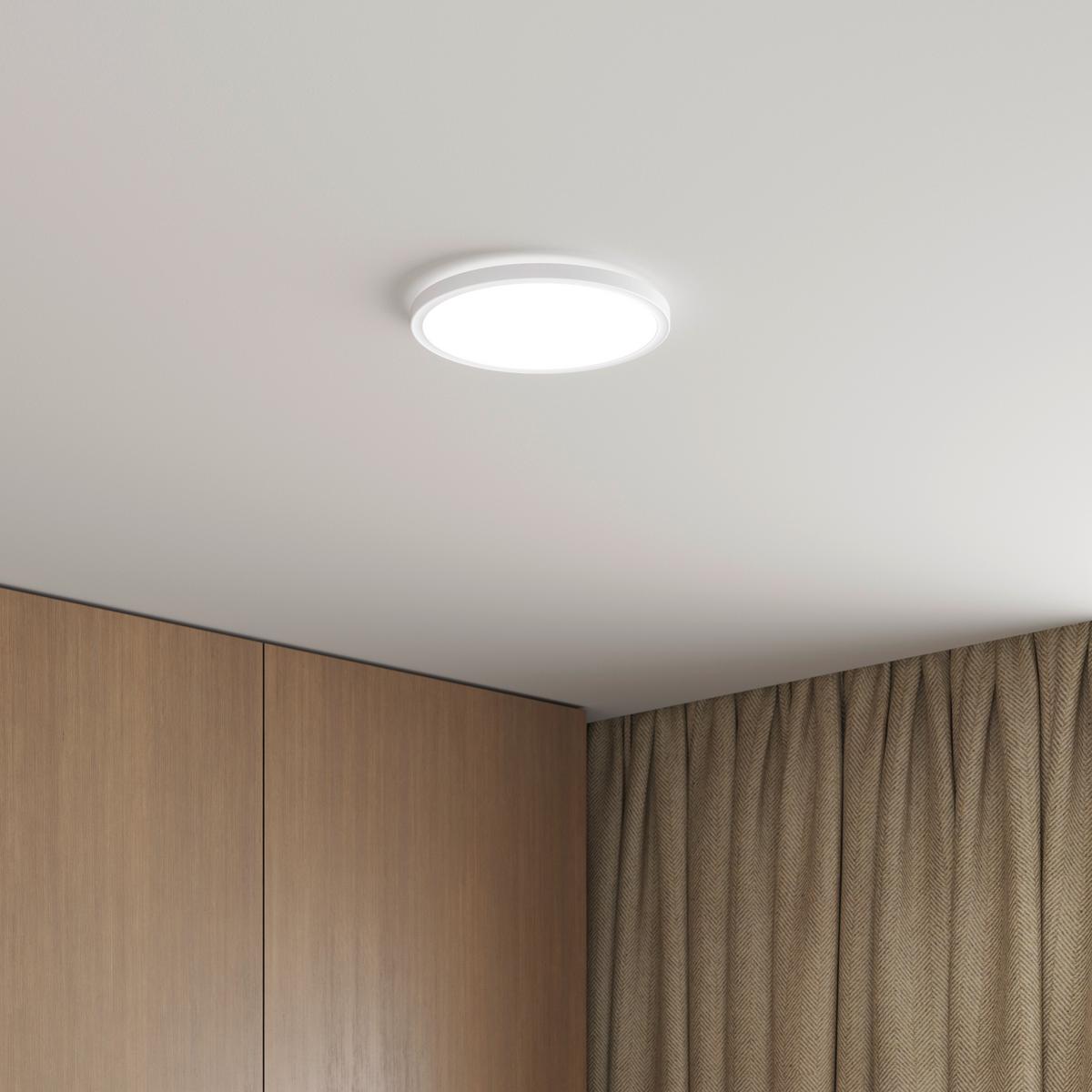 LAMPA SUFITOWA LED GIGA 8 *SBN* - biały, Basics, tworzywo sztuczne (29,3/2,8cm) - Novel