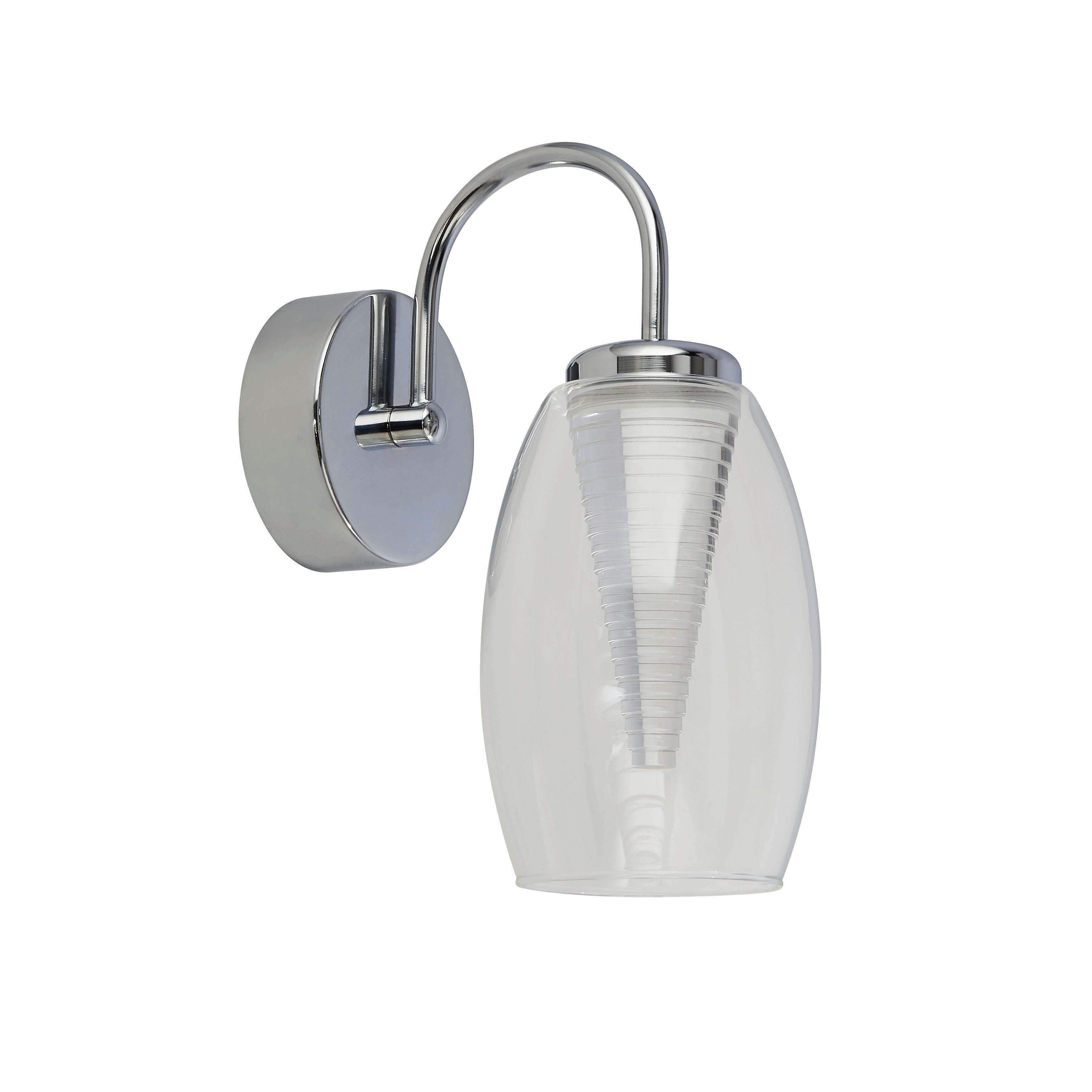 Led Falilámpa Cyclone 97292-1cl - krómszínű, Basics, üveg/fém (11.5/20/26.5cm)