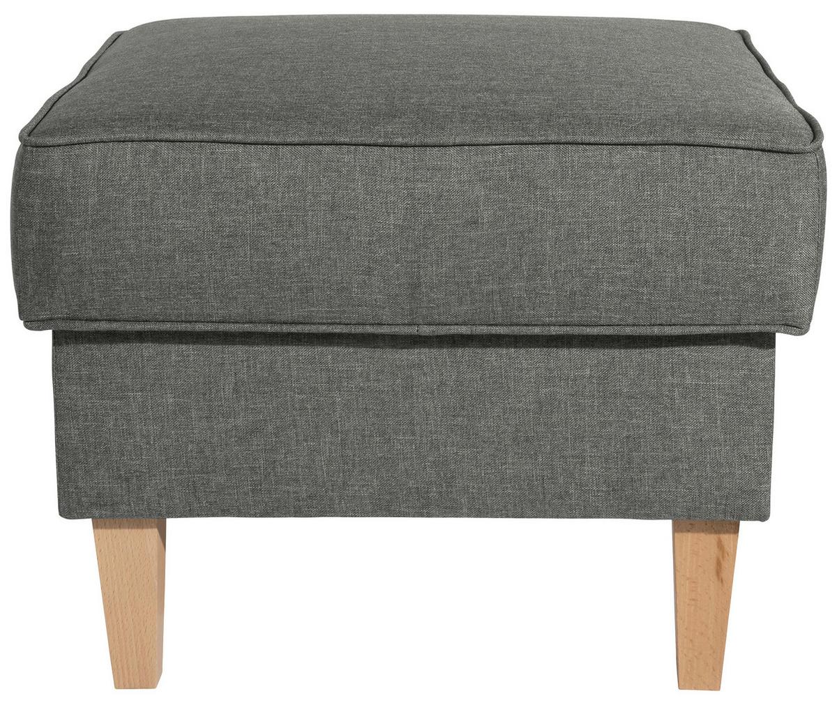 Hocker Lorris Hellgrau Flachgewebe - Buchefarben/Hellgrau, Design, Holz/Textil (53/45/53cm) - Max Winzer