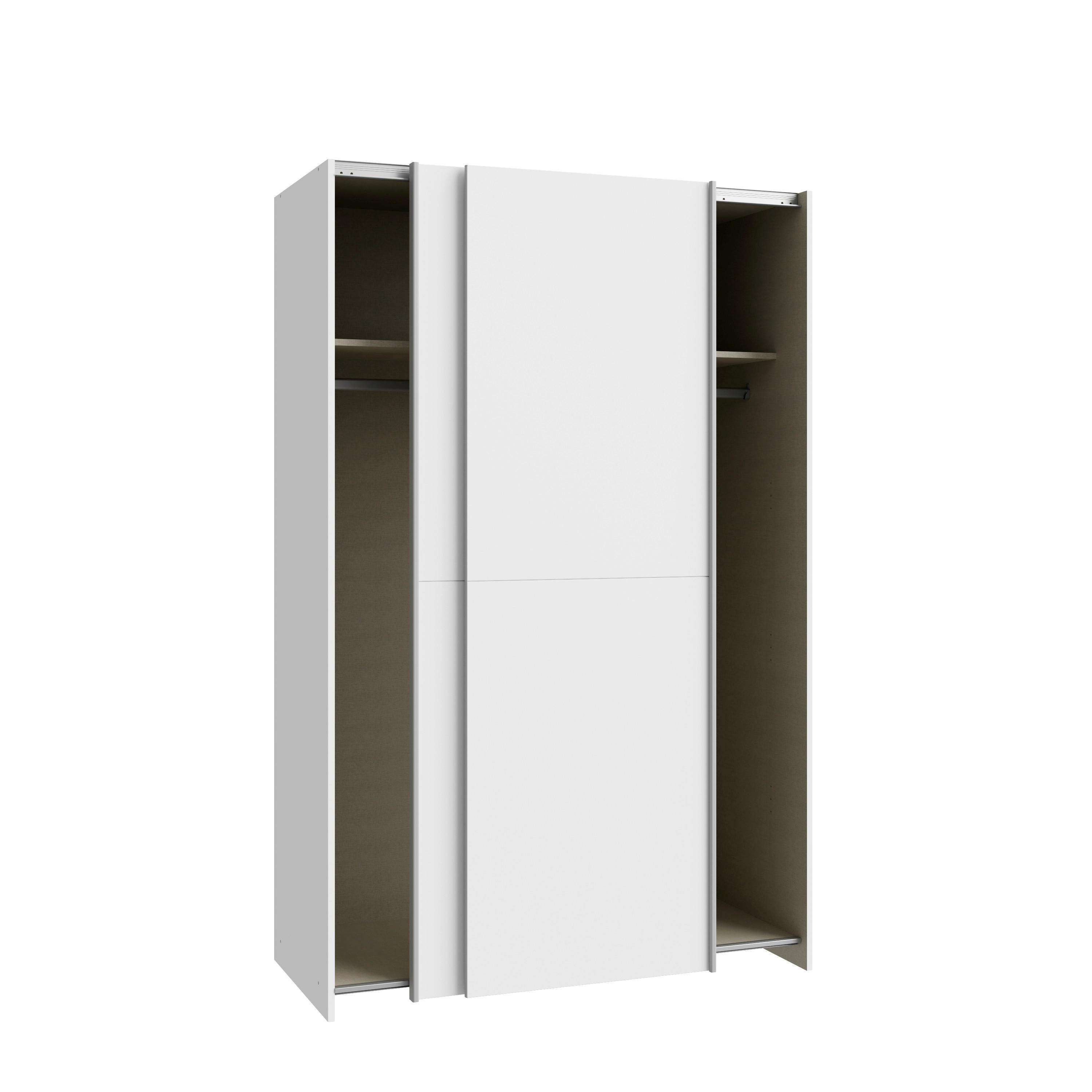 Omara Z Drsnimi Vrati Schach&matt - bela/barve aluminija, Moderno, kovina/leseni material (120,1/190,5/61,2cm) - Mömax