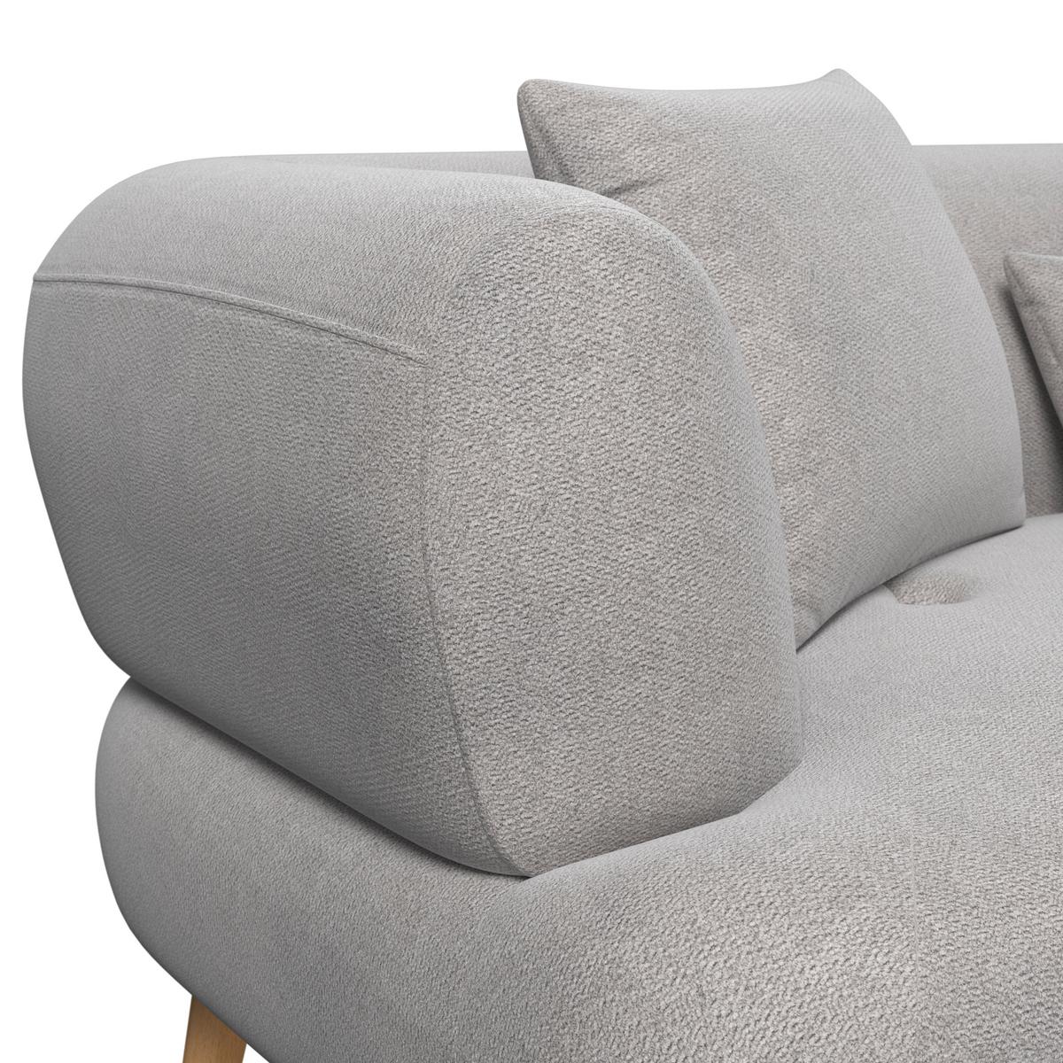 Sofa Elisabeth Bouclé Grau - Naturfarben/Grau, MODERN, Holz/Textil (216/81/94cm) - Bessagi Home