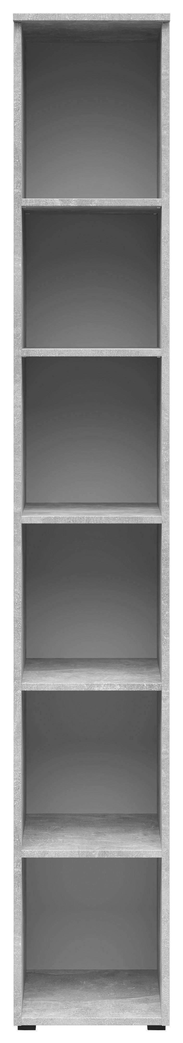 Regal Multistauraum Betonoptik - Anthrazit/Grau, MODERN, Holzwerkstoff/Kunststoff (30/195/40cm) - Mömax