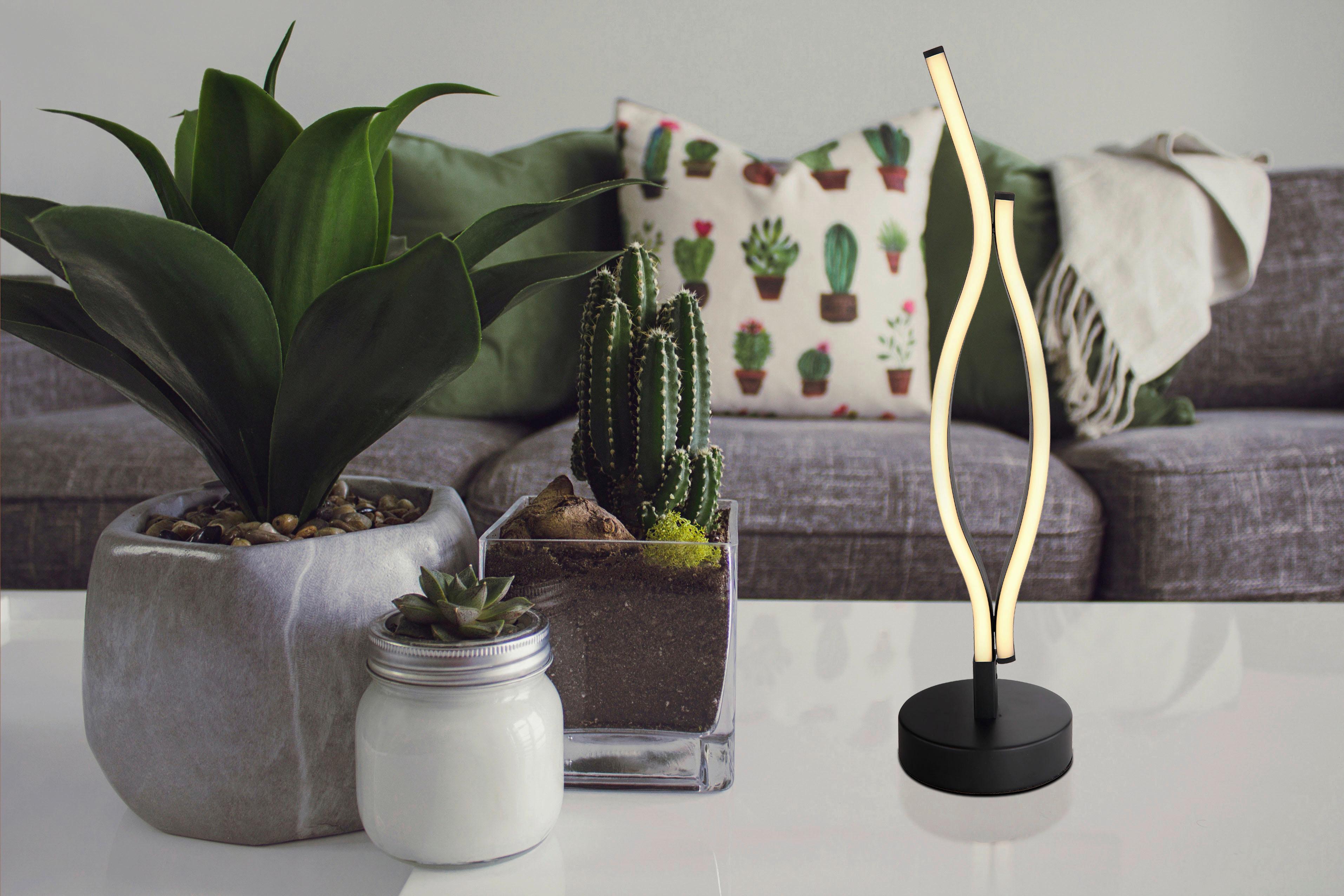 LED-TISCHLEUCHTE 67206T GERONIMO - Weiss/Schwarz, Design, Kunststoff/Metall (12/47cm) - Globo