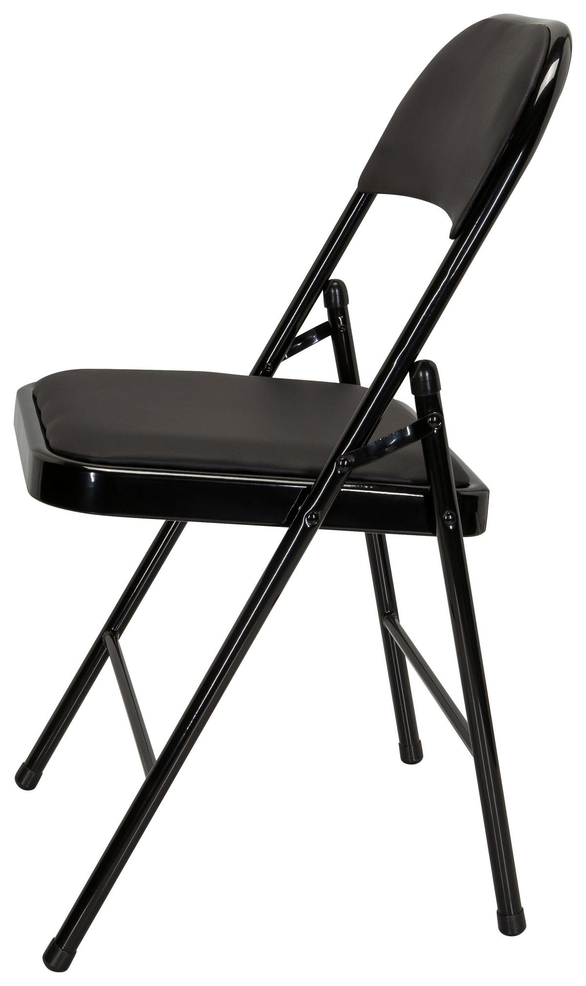 Zložljiv Stol Tudela Pu, Črna - črna, Basics, kovina/tekstil (44/80/49cm) - MID.YOU