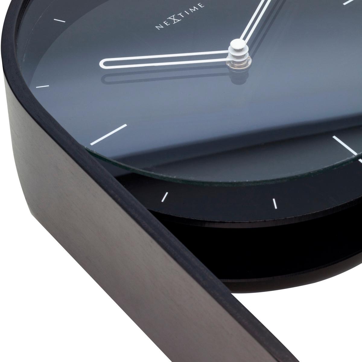 Tischuhr No Table Schwarz - Schwarz, Basics, Glas/Holz (21/27/6,5cm) - Nextime
