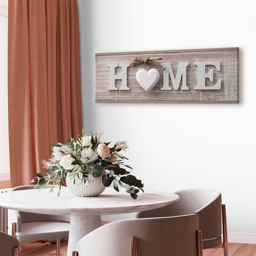 Slika Na Platnu Beloved Home - bež, Basics, tekstil/les (150/50/1,2cm) - artgeist