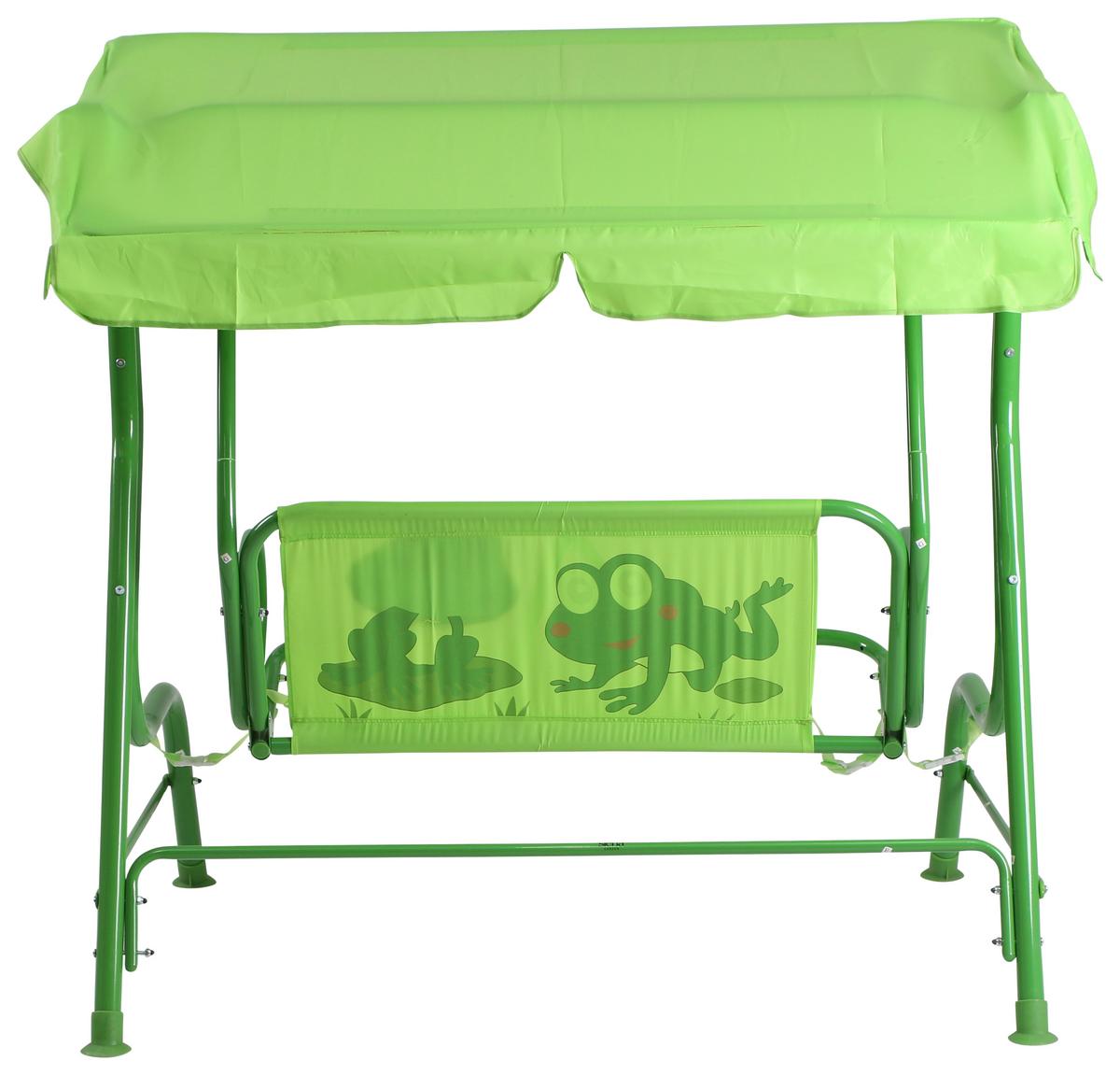 Kinder-Hollywoodschaukel Grün - Grün, MODERN, Textil/Metall (115/118/75cm) - Siena Garden