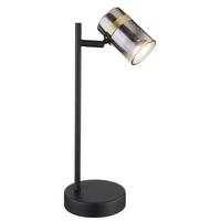 Tischleuchte Trabby Messingfarben max. 8 Watt - Messingfarben/Schwarz, Design, Glas/Kunststoff (13,2/12/35cm) - Globo