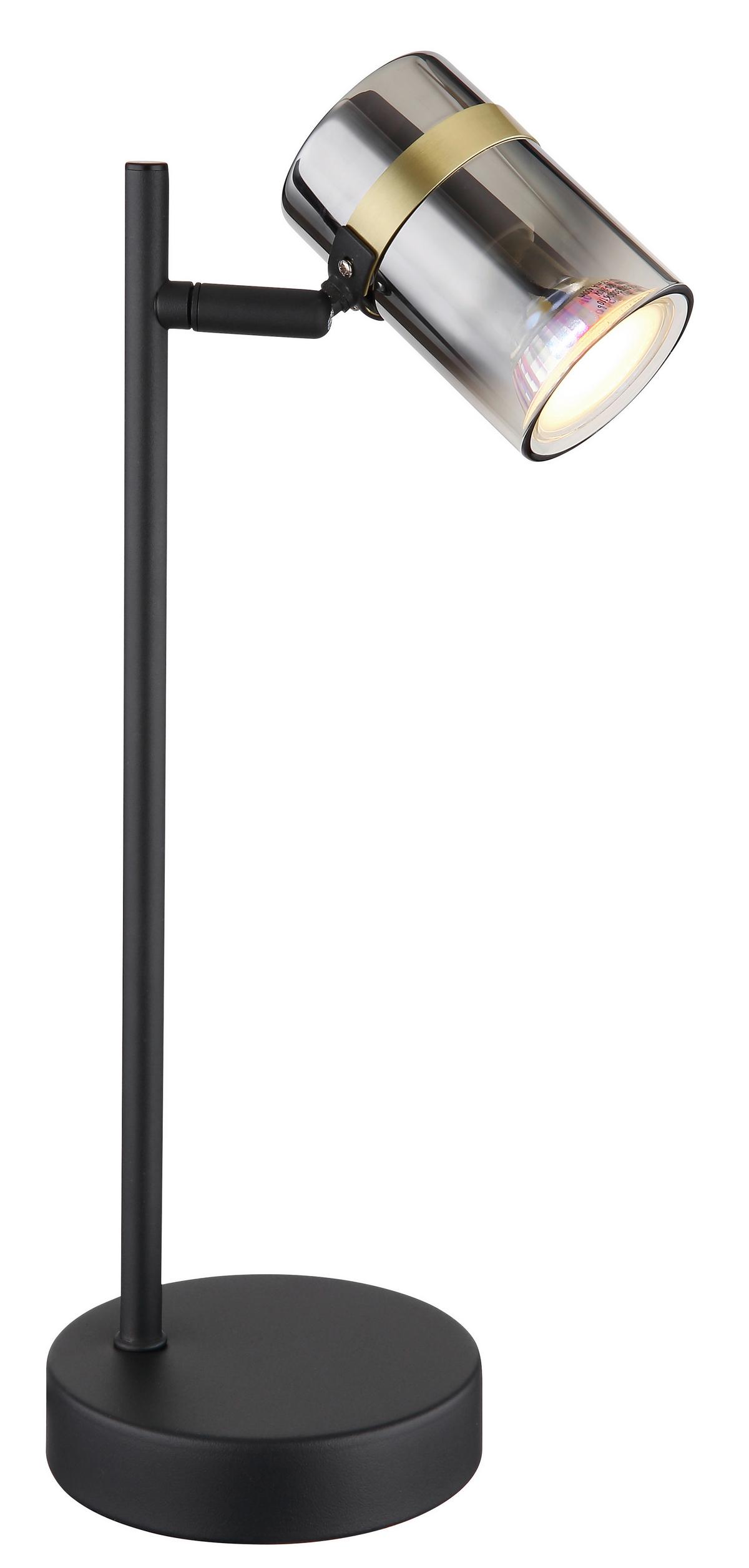 Tischleuchte Trabby Messingfarben max. 8 Watt - Messingfarben/Schwarz, Design, Glas/Kunststoff (13,2/12/35cm) - Globo