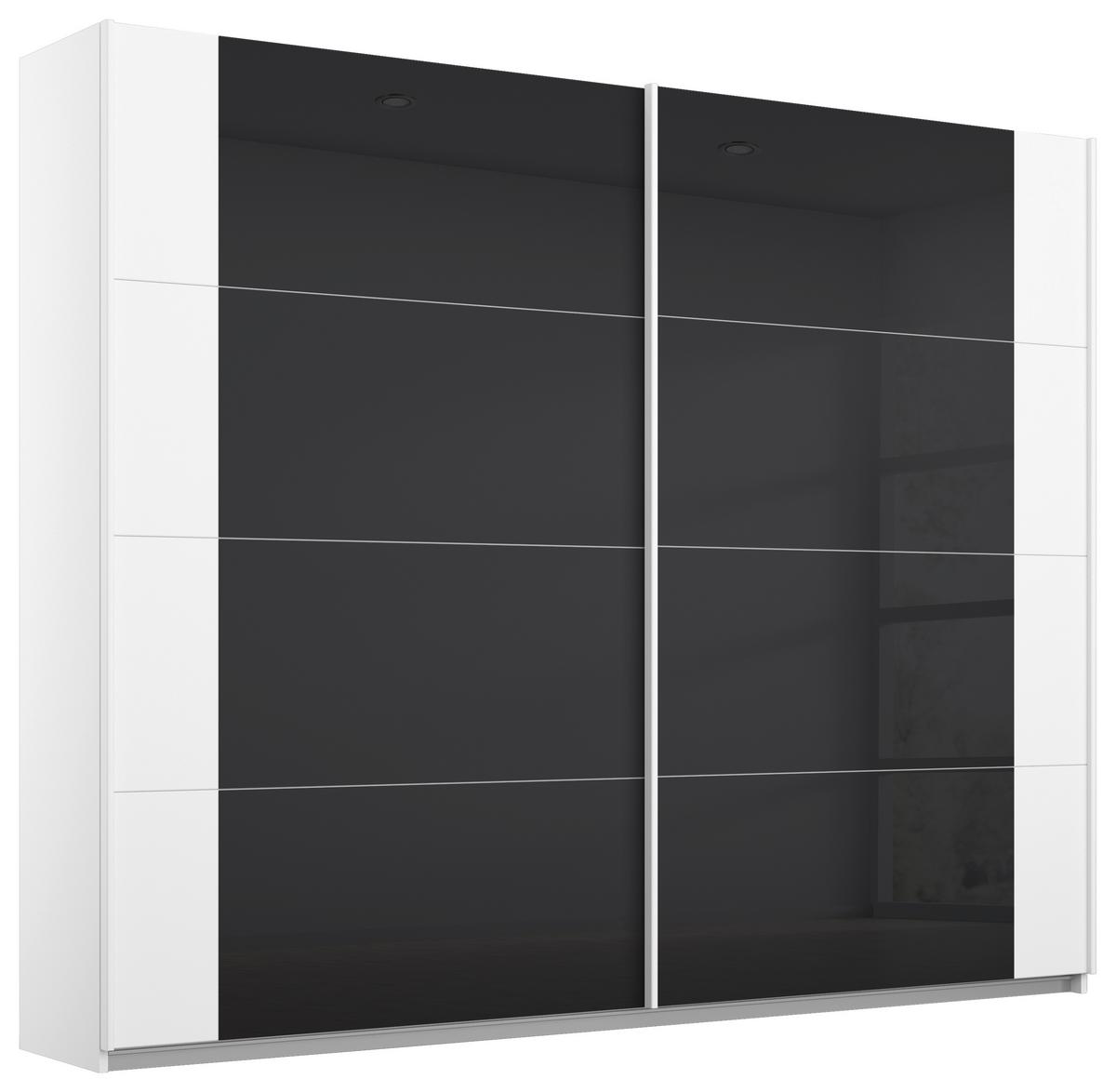 DULAP USI CULISANTE ARTEMIS - alb/antracit, Modern, sticlă/material pe bază de lemn (226/210/62cm) - Modern Living