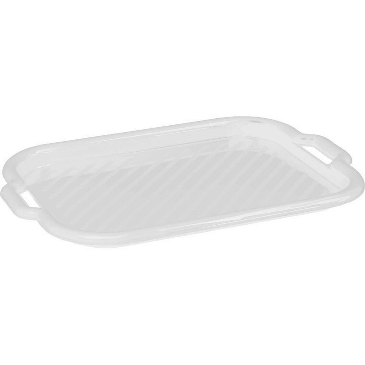 Tálca Domotti - fehér, műanyag (53/37/3cm)