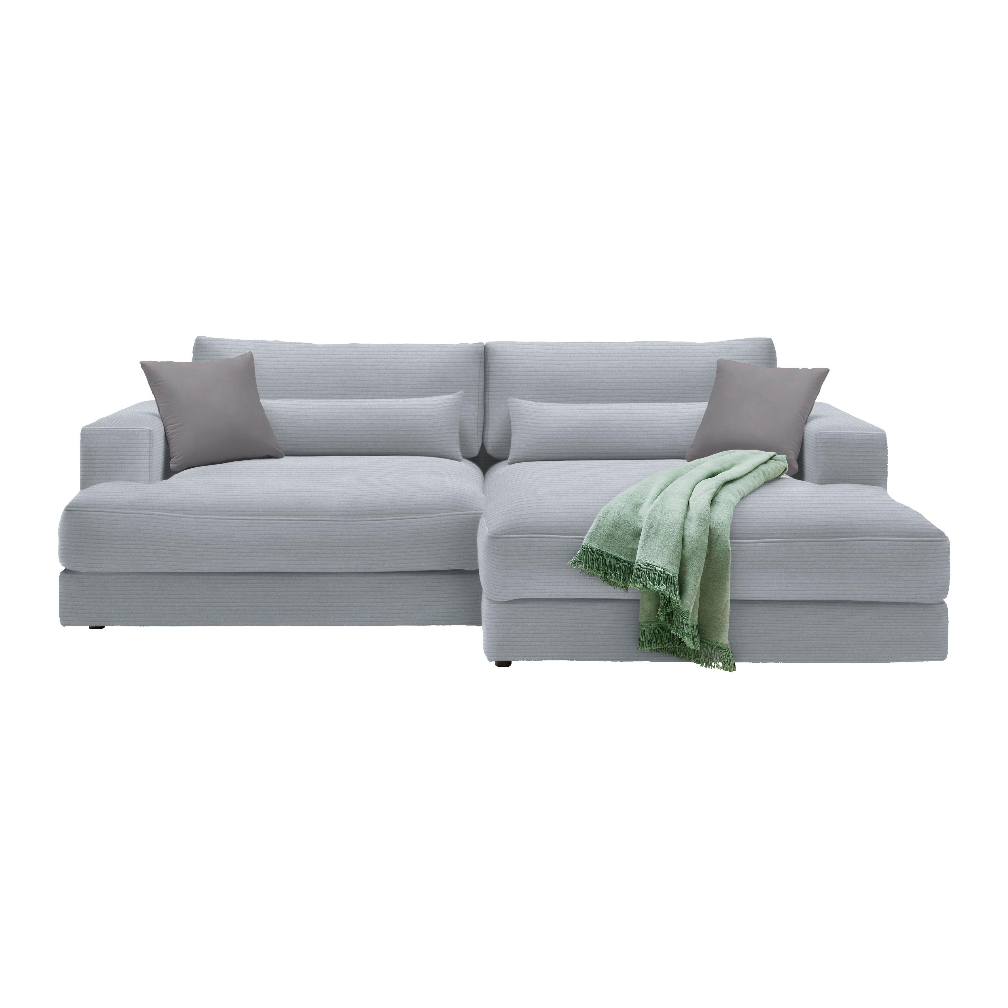 Ecksofa Fabiona rechts Grau - Schwarz/Grau, MODERN, Holz/Kunststoff (268/85/194cm) - Premium Living