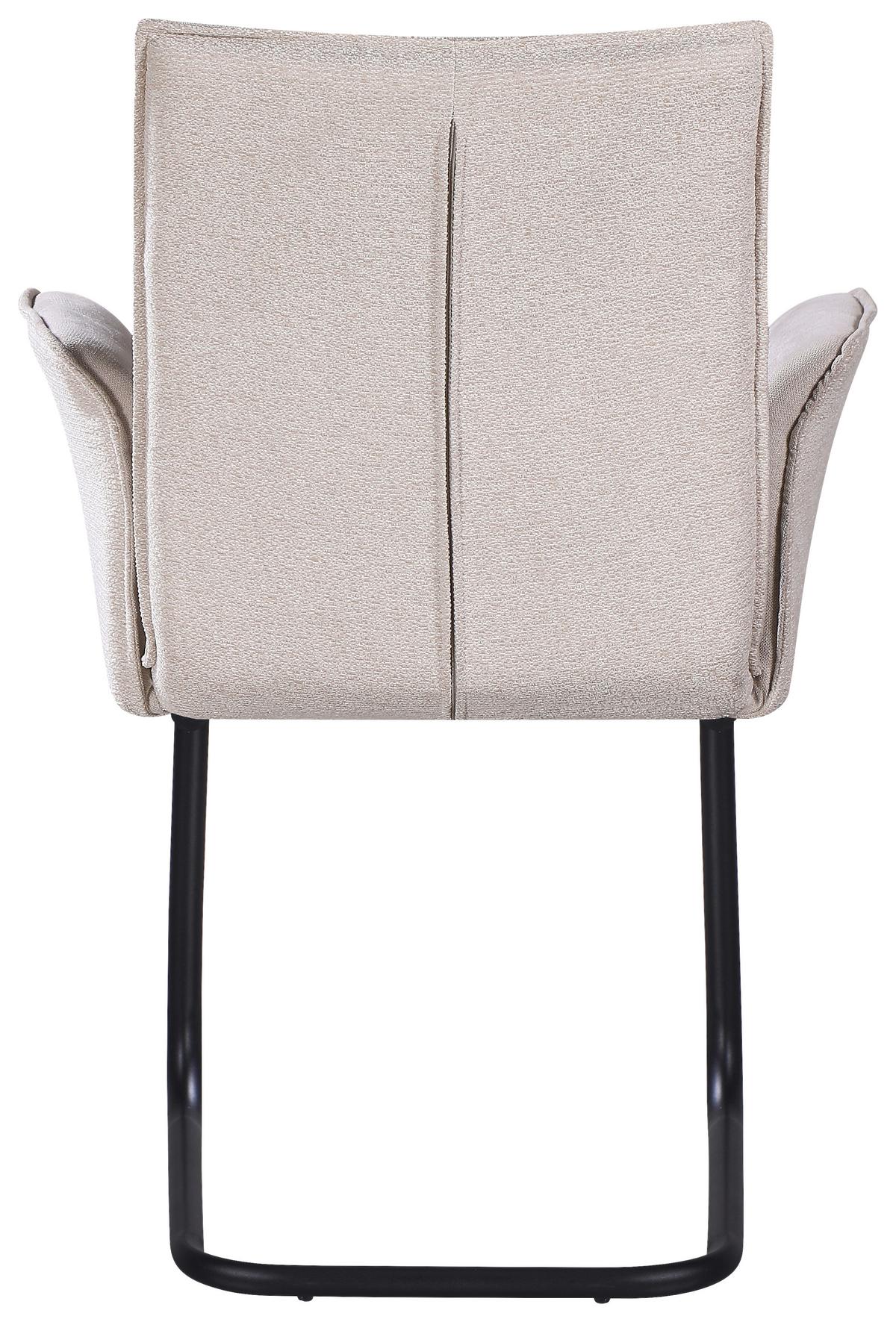 Armlehnstuhl Nova Beige - Beige/Schwarz, MODERN, Textil/Metall (63/90/61cm) - Premium Living