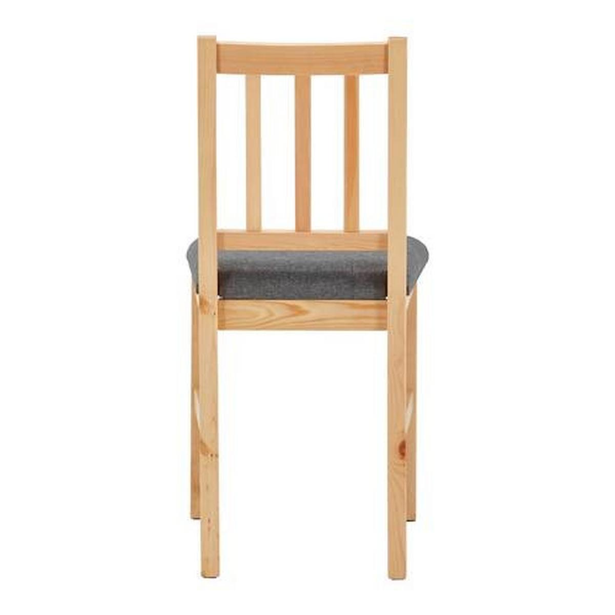 ZESTAW KRZESEŁ NICOLAS - szary/kolor sosnowy, Modern, drewno/tkanina (41/85/45cm) - Bessagi Home