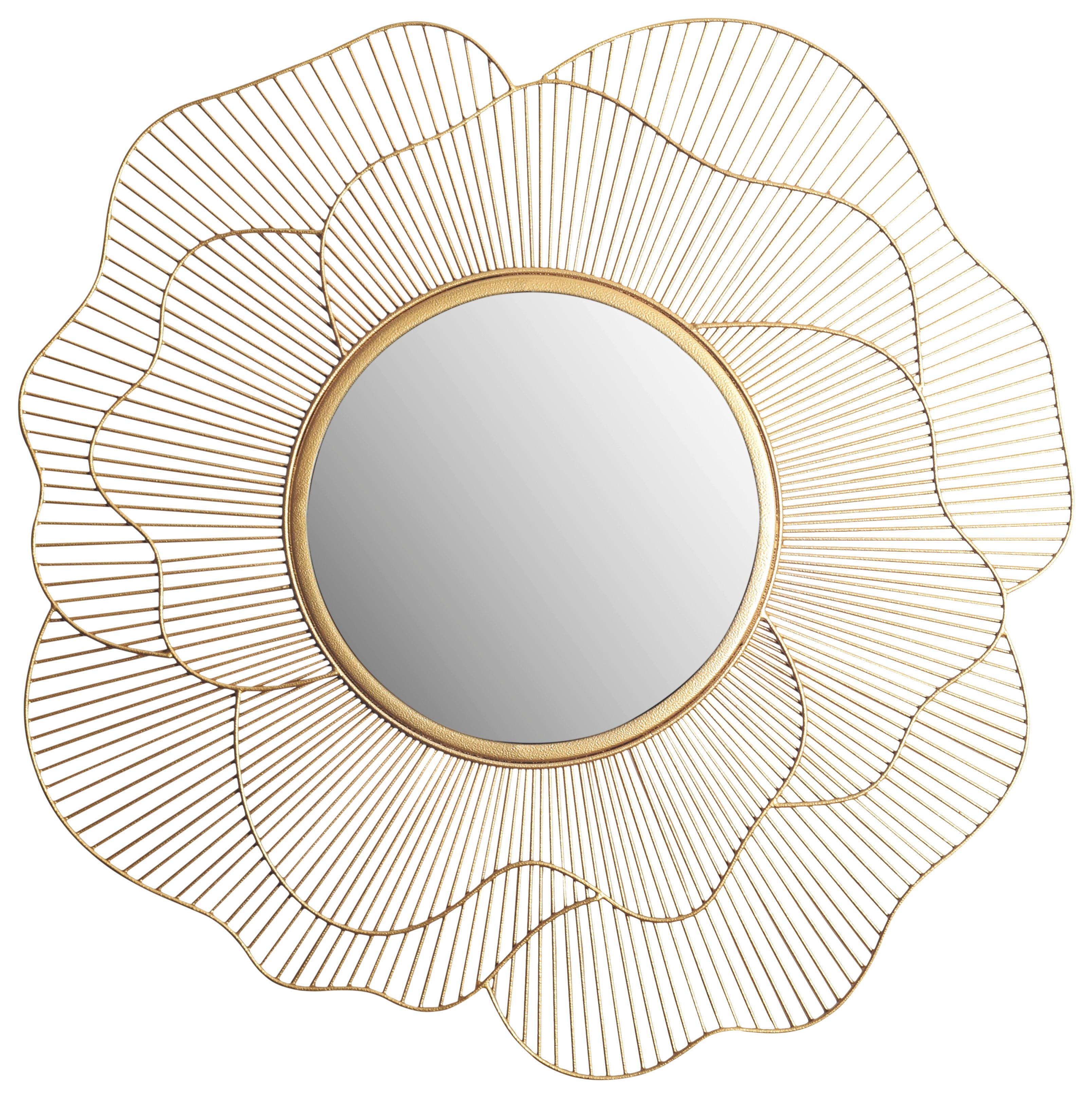 Wandspiegel Wl7.122 - Goldfarben, Design, Glas/Metall (77/77/2,5cm) - MID.YOU