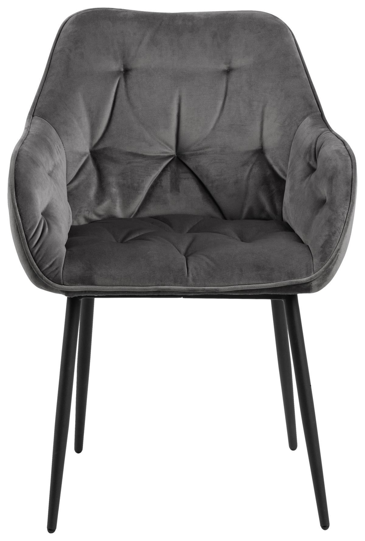 KRZESŁO Z PODŁOKIETNIKAMI BROOKE -TREND- - ciemnoszary/czarny, Trend, metal/tkanina (58/83/55cm) - Livetastic