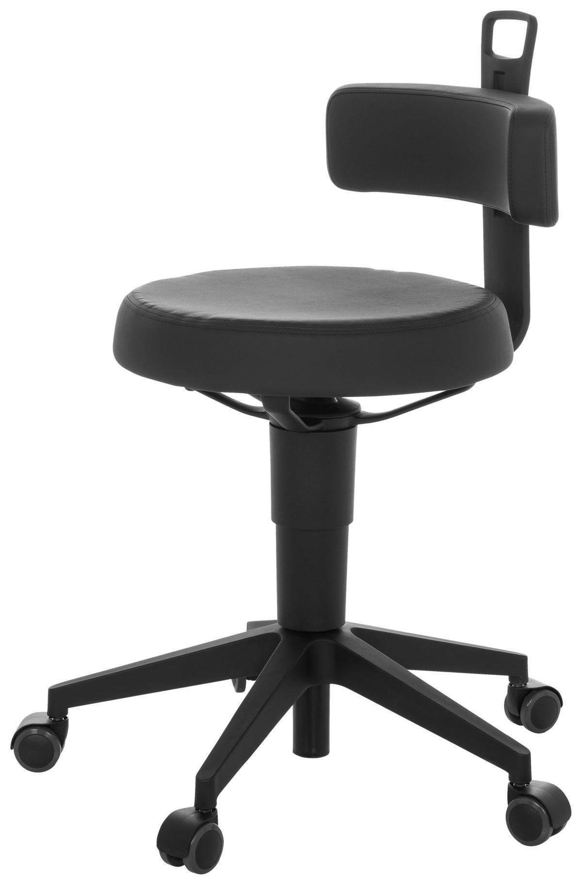 Pisarniški Stolček Top Work Flex Pu, Črna - črna, Basics, umetna masa/usnje (40/74-86/46cm) - MID.YOU