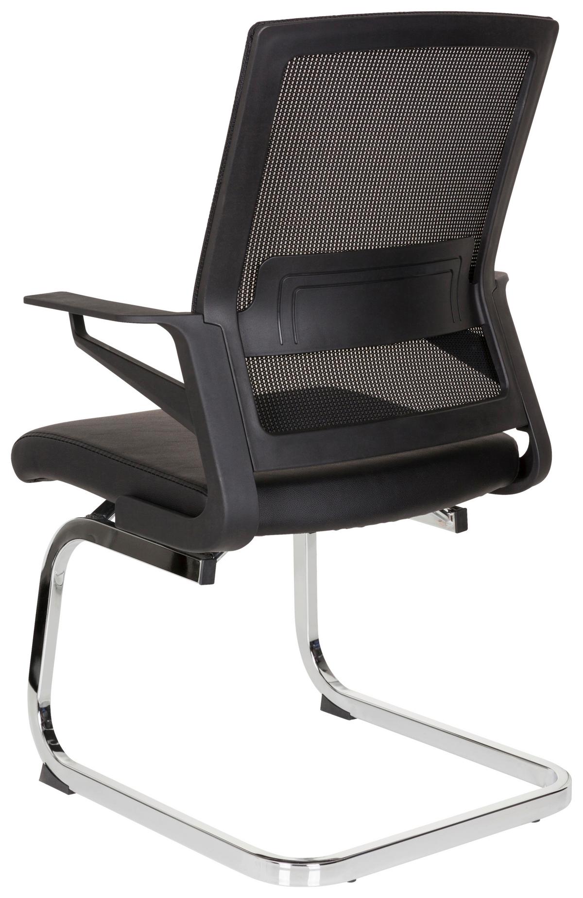 Besucherstuhl INVENTOR V PRO Schwarz - Chromfarben/Schwarz, MODERN, Kunststoff/Textil (58/95/54cm) - MID.YOU