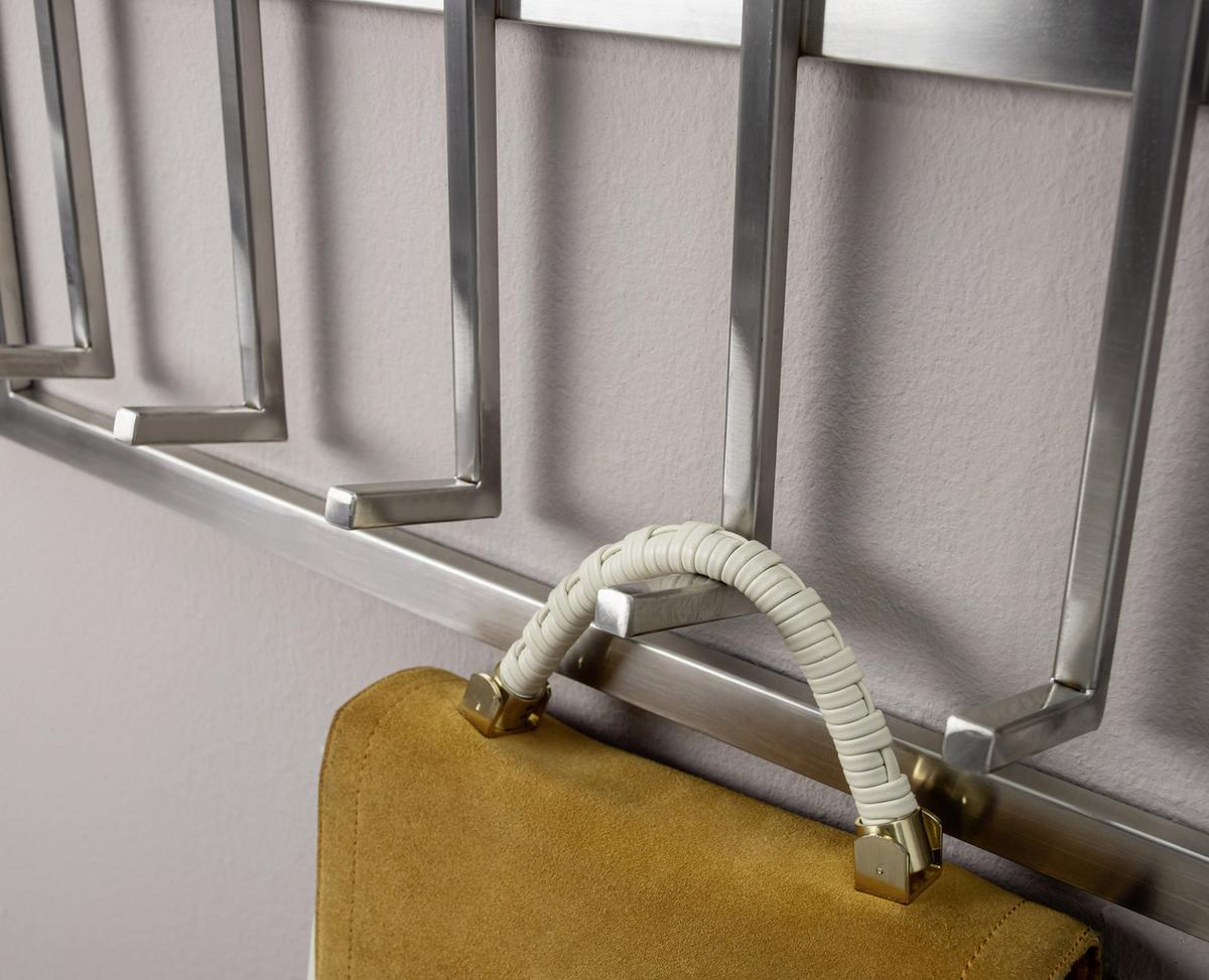 Wandgarderobe ca. 60x100x7,50 cm Silberfarben - Silberfarben, MODERN, Metall (60/100/7,5cm) - MID.YOU