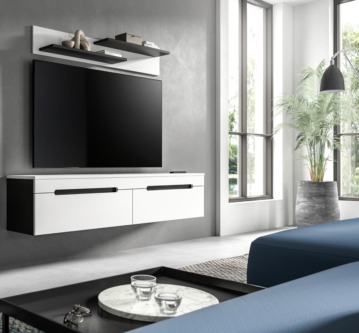 Dnevni Regal Canu, Bela, Siva, 2-Delni - temno siva/črna, Design, umetna masa/leseni material (170/38/33cm) - Livetastic