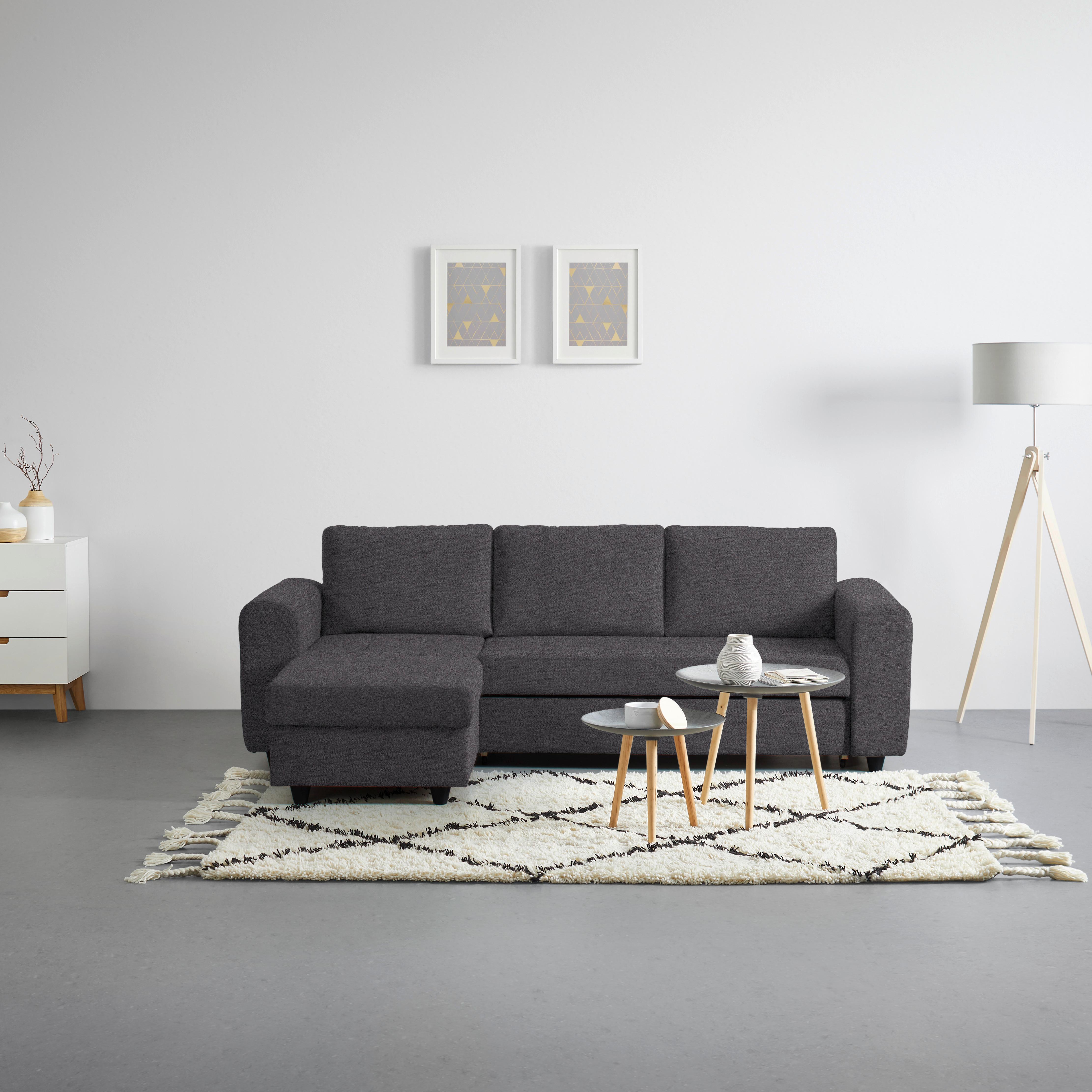 Ecksofa River Anthrazit - Anthrazit, MODERN, Textil (245/145cm) - Based