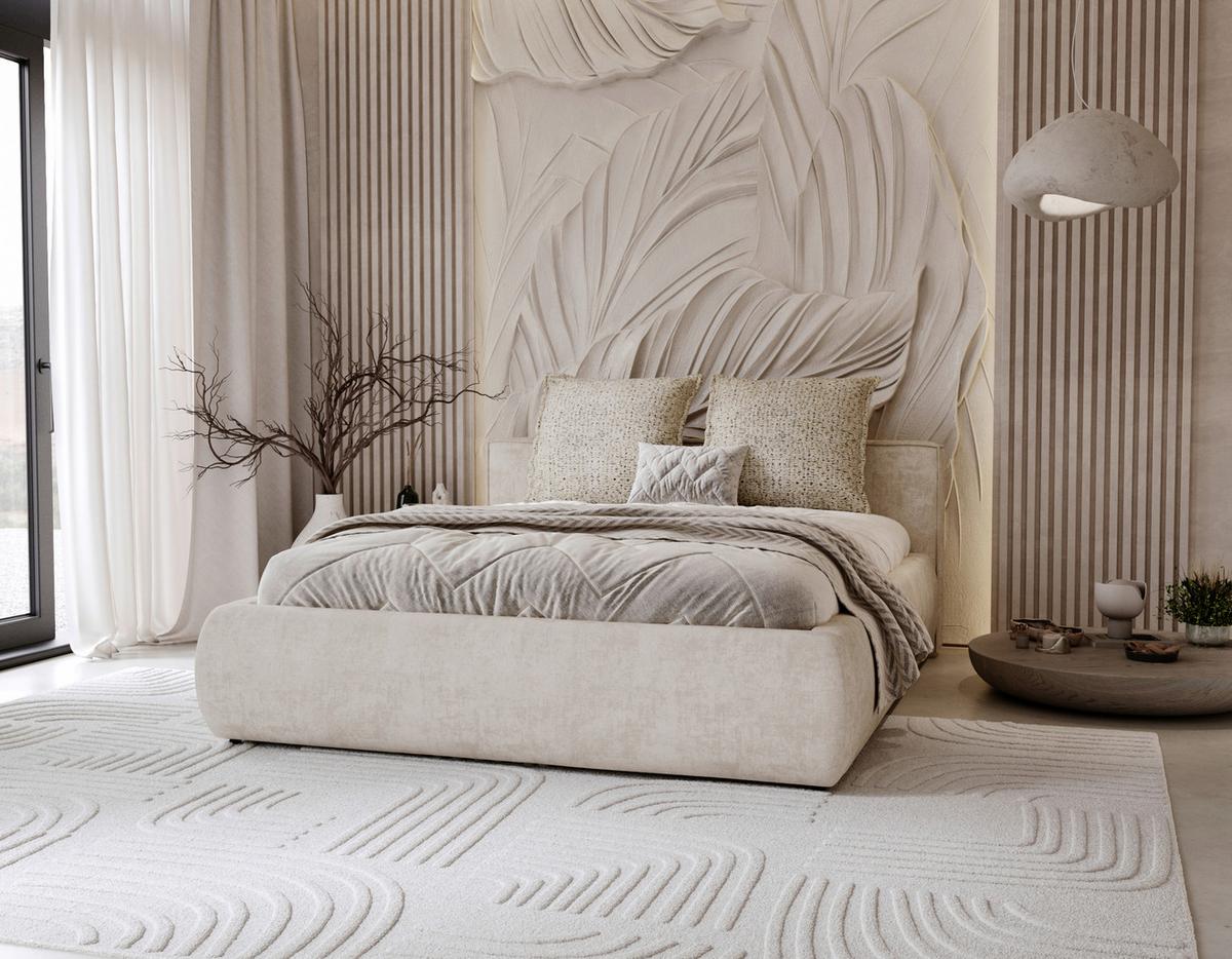 Polsterbett Olive Sandfarben ca. 160x200cm - Sandfarben/Schwarz, KONVENTIONELL, Holzwerkstoff/Kunststoff (160/200cm) - Mömax