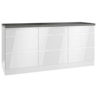 Küchenunterschrank Monza ca. 180x86 cm Weiß/Grau - Weiß Hochglanz/Weiß, LIFESTYLE, Holzwerkstoff (180/86/60cm) - Held